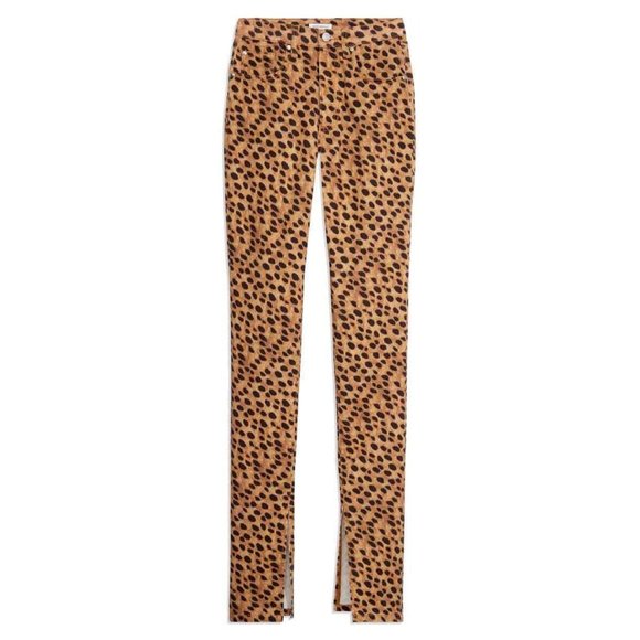 WeWorewhat Stiletto Split Hem Leopard Animal Print Skinny Jeans Size 27 - Picture 2 of 12